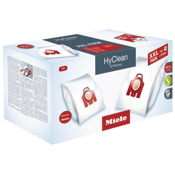 Miele Sac à Poussière Typ FJM HyClean 3D Efficiency XXL-Pack - 16 Sacs à Poussière - Sac à Poussière