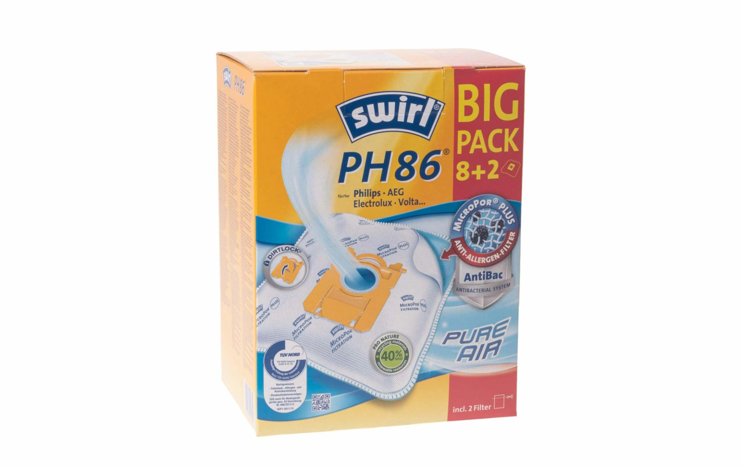 Swirl PH86 MicroPor AirSpace Paquet De 10 Sacs à Poussière - Sac à Poussière