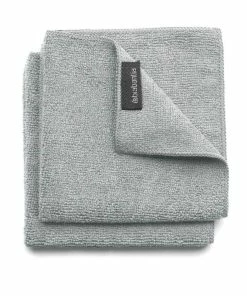 Brabantia Chiffon De Nettoyage En Microfibre 2 Pièces, Gris Moyen - Chiffon De Nettoyage