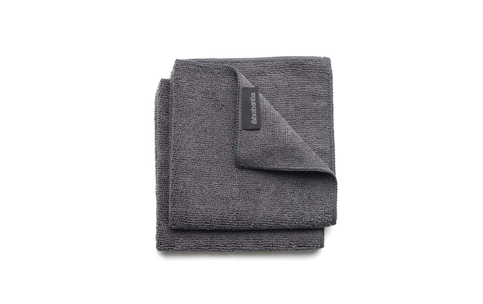 Brabantia Chiffon De Nettoyage En Microfibre 2 Pièces, Foncé - Chiffon De Nettoyage
