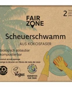 Fair Zone Éponge Fibre De Noix De Coco 2 Pièce/s - Éponge De Nettoyage