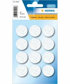 Herma Stickers Patin En Feutre Ø 22 Mm, Blanc, 12 Pièces - Filtre Pour Aspirateur