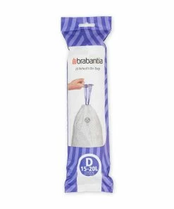 Brabantia Sac à Ordures Ménagères PerfectFit 15 L, 20 Pièce/s - Sacs Poubelle