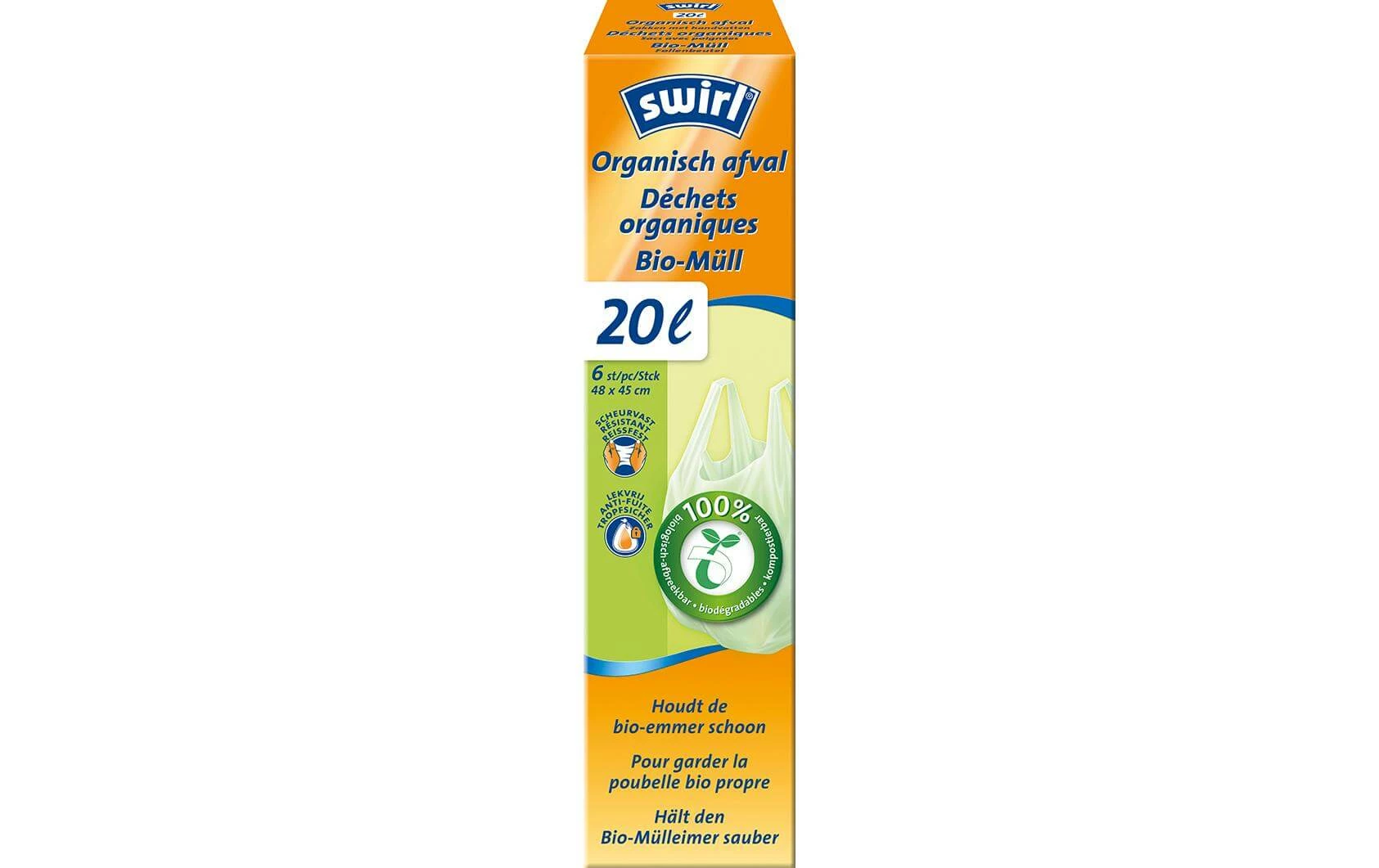 Swirl Sacs Poubelle Pour Déchets Verts 20 L, 6 Pièce/s - Sacs Poubelle