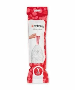 Brabantia Sac à Ordures Ménagères PerfectFit Y 20 L, 20 Pièce/s - Sacs Poubelle