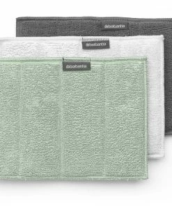 Brabantia Chiffon De Nettoyage En Microfibre 3 Pièce/s, Gris/Vert Clair/Blanc - Chiffon De Nettoyage