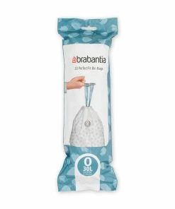 Brabantia Sac à Ordures Ménagères PerfectFit O 30 L, 20 Pièce/s - Sacs Poubelle