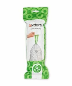 Brabantia Sac à Ordures Ménagères PerfectFit 30 L, 20 Pièce/s - Sacs Poubelle