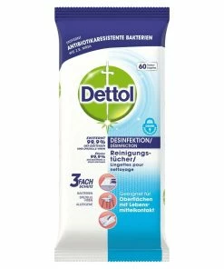 Dettol Chiffons De Nettoyage Polyvalents Désinfection 60 Pièces - Détergents Universels