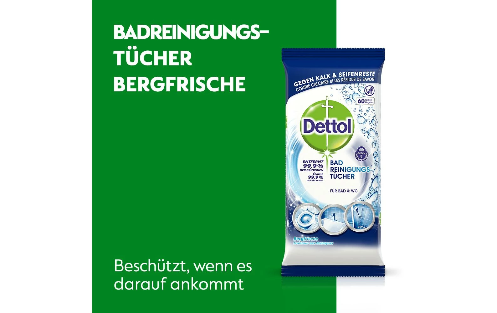 Dettol Nettoyant Pour Salle De Bains Frais 60 Pièces - Détergents Pour Salles De Bain – Image 2