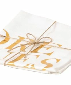 Esmée Torchon Pour La Vaisselle More Issues Than Vogue 50 X 70 Cm, Doré/Blanc - Torchon Pour La Vaisselle
