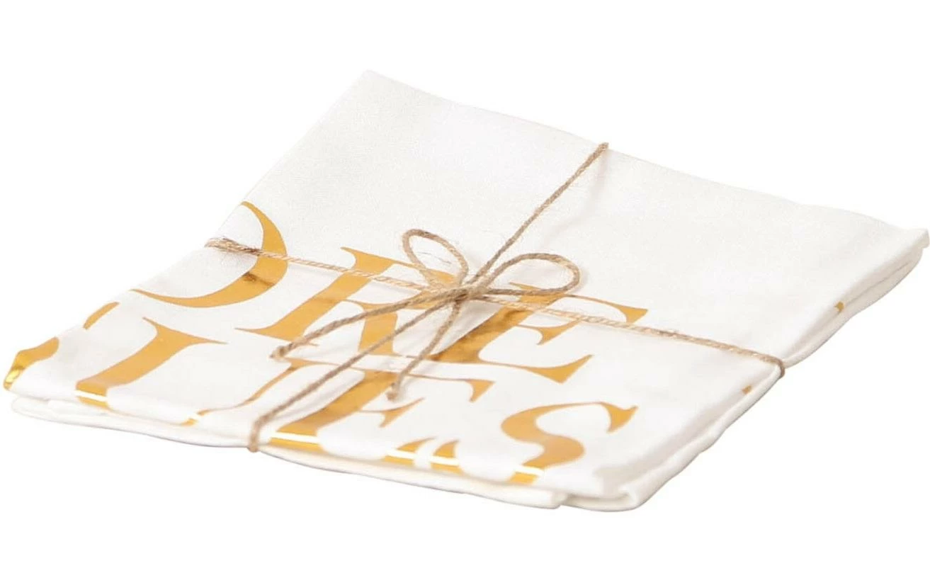 Esmée Torchon Pour La Vaisselle More Issues Than Vogue 50 X 70 Cm, Doré/Blanc - Torchon Pour La Vaisselle