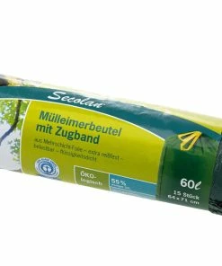 Haushaltsware Sacs Poubelle PRolle 60 L, 15 Pièce/s, Vert - Sacs Poubelle