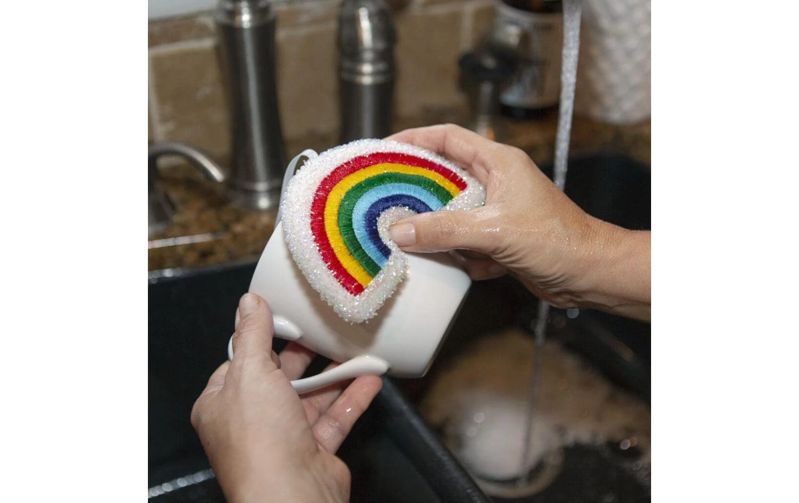 Kikkerland Éponge Arc-en-ciel 2 Pièce/s - Éponge De Nettoyage – Image 3