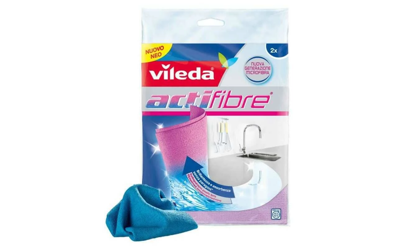 Vileda Chiffon Universel Actifaser 2 Pièce/s, Bleu - Chiffon De Nettoyage