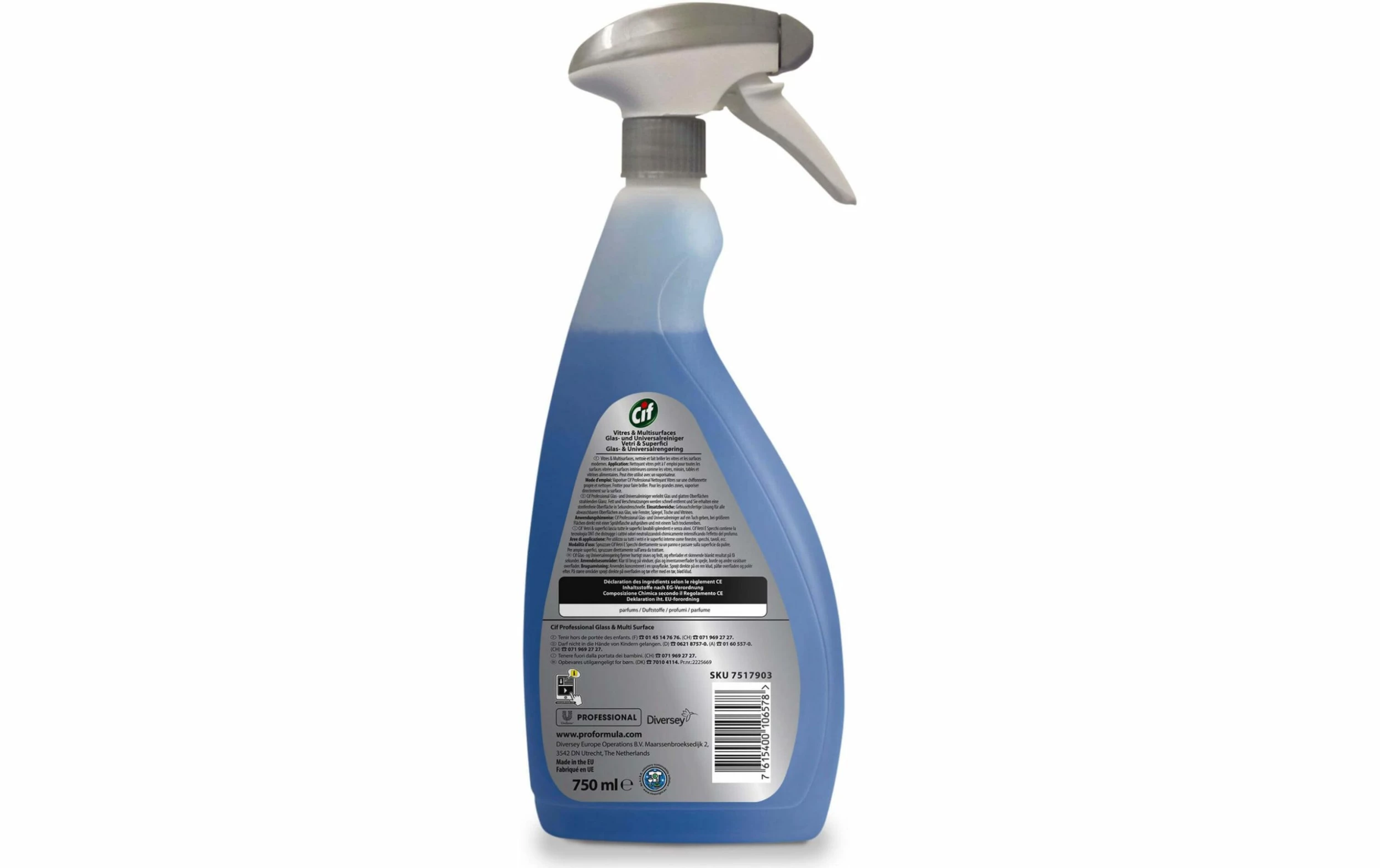 Diversey Pro Formula Cif Professional Verre & Surfaces 0.75 L - Détergents Pour Vitres – Image 2