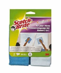 Chiffon à Vitre Scotch-Brite Set Microfibre, 2 Pièces - Chiffon De Nettoyage