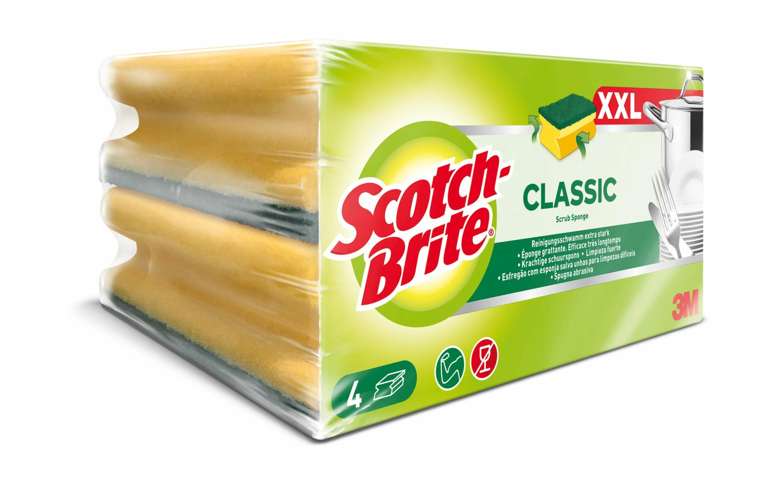 Éponge Scotch-Brite XXL Classique 4 Pièce/s - Éponge De Nettoyage