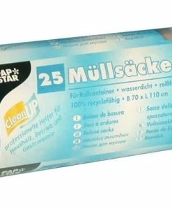 Weita Sac à Ordures Ménagères Papstar 120 L, 25 Pièce/s, Bleu Foncé - Sacs Poubelle