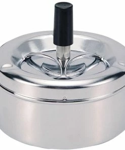 Dameco Cendrier Avec Un Couvercle Centrifuge, Argenté - Cendrier