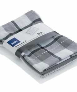 Kela Ensemble De Torchons Pour La Vaisselle Pasado 3 Pièces, Gris/Blanc - Torchon Pour La Vaisselle