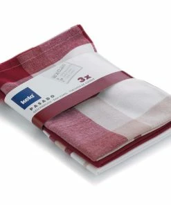 Kela Ensemble De Torchons Pour La Vaisselle Pasado 3 Pièces, Rouge - Torchon Pour La Vaisselle