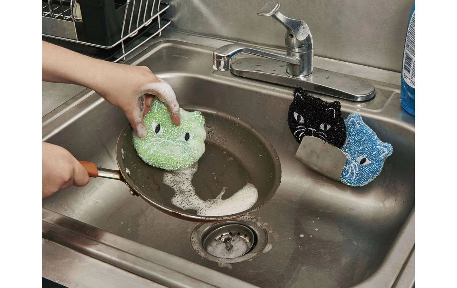 Kikkerland Éponge Chat 3 Pièce/s - Éponge De Nettoyage – Image 2