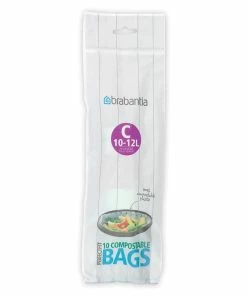 Brabantia Sacs Poubelle Pour Déchets Verts PerfectFit 12 L, 10 Pièce/s - Sacs Poubelle