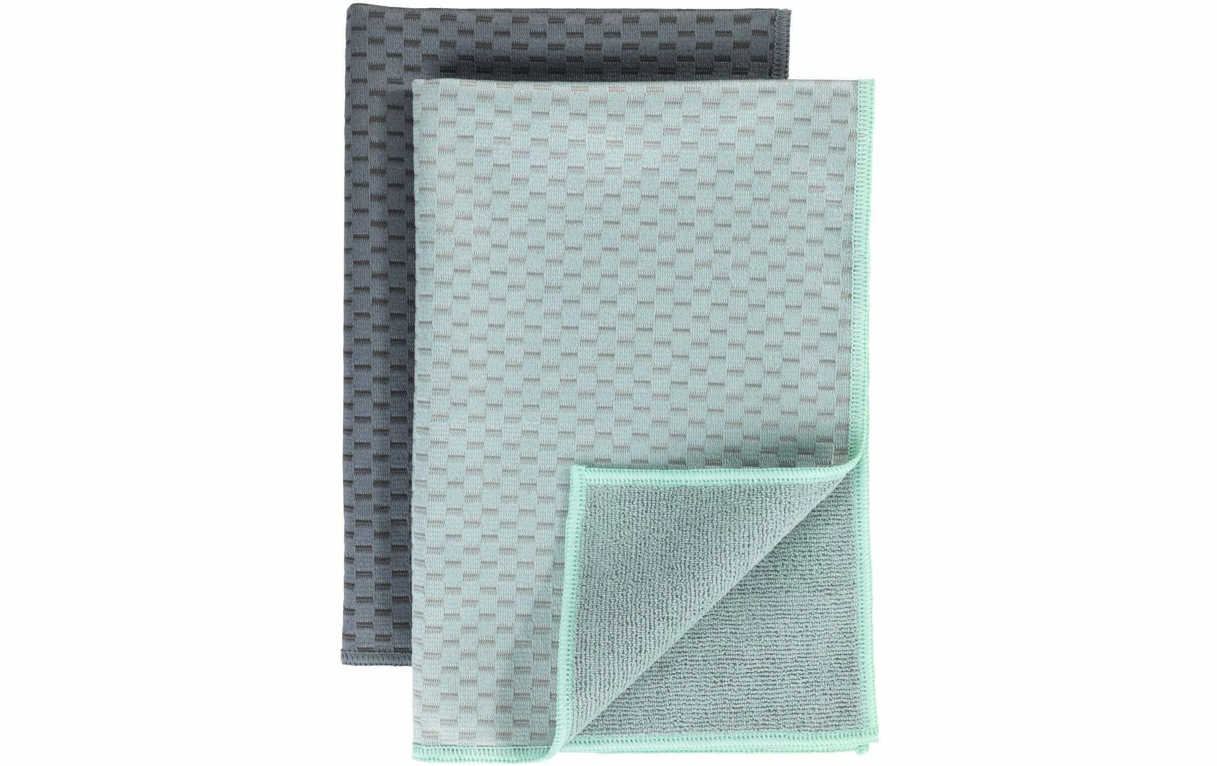 Wenko Torchon Pour La Vaisselle Miko Gris/Vert Clair, 2 Pièces - Torchon Pour La Vaisselle